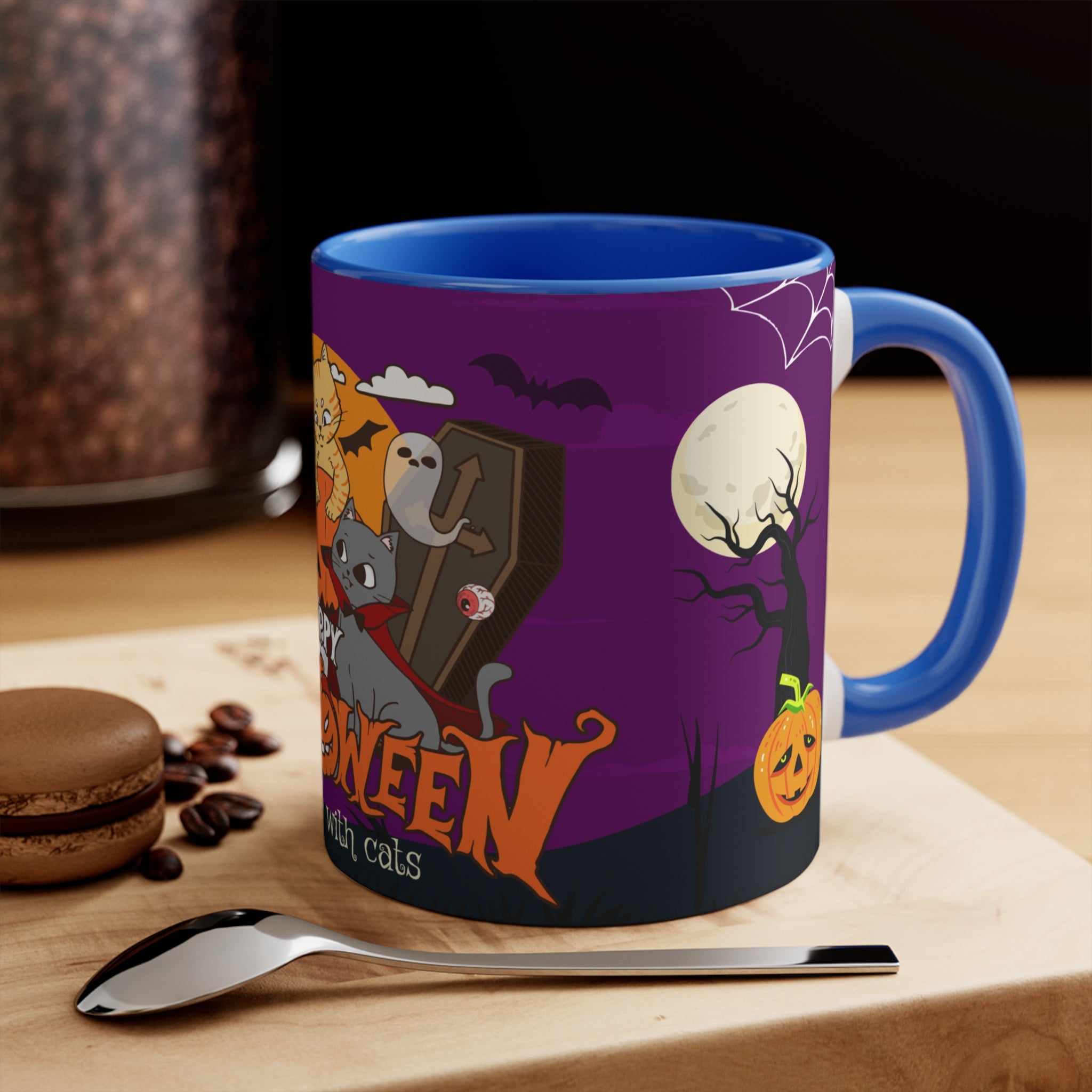 Happy Halloween is Better with Cats | Colorful Accent Mugs